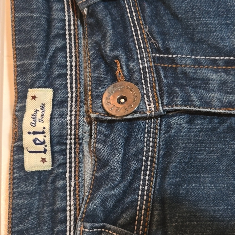 LEI Classic Ashley Trouble Juniors Deep Blue Skinny Jeans Sz 13 - Picture 2 of 7
